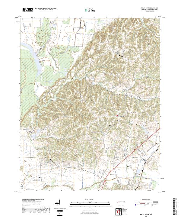 Ripley North, TN — USGS 7.5-minute topo (2022)