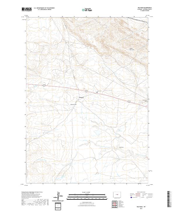 Waltman, WY — USGS 7.5-minute topo (2021)