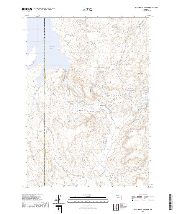 Warm Springs Reservoir, OR — USGS 7.5-minute topo (2024)
