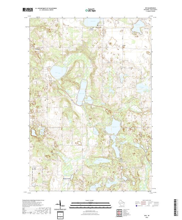 Nye, WI — USGS 7.5-minute topo (2022)