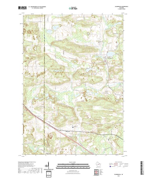 Scandinavia, WI — USGS 7.5-minute topo (2022)