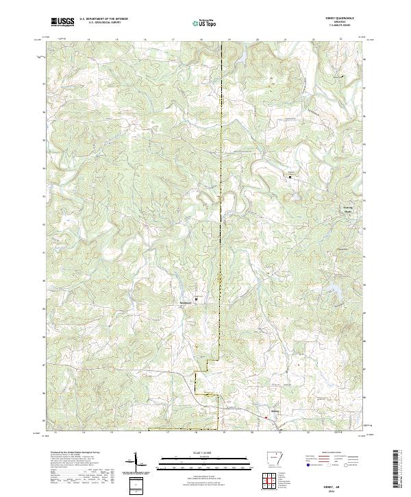 Sidney, AR — USGS 7.5-minute topo (2024)