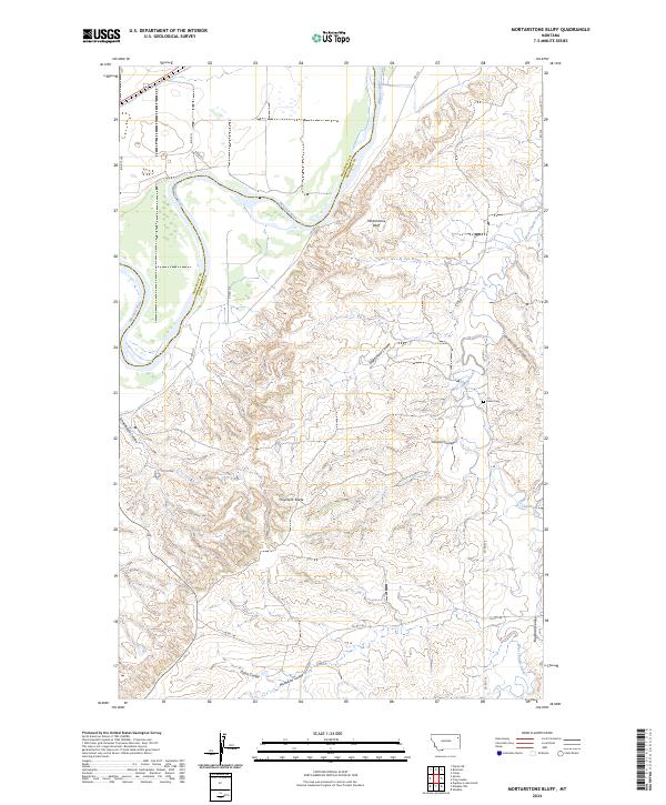Mortarstone Bluff, MT — USGS 7.5-minute topo (2024)