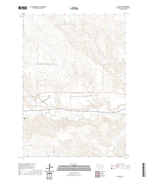 Philip SE, SD — USGS 7.5-minute topo (2021)