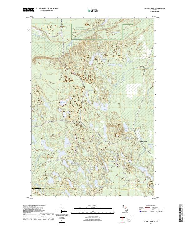 Au Sable Point SE, MI — USGS 7.5-minute topo (2023)