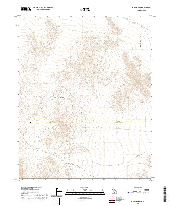 Blackwater Mine, CA — USGS 7.5-minute topo (2021)