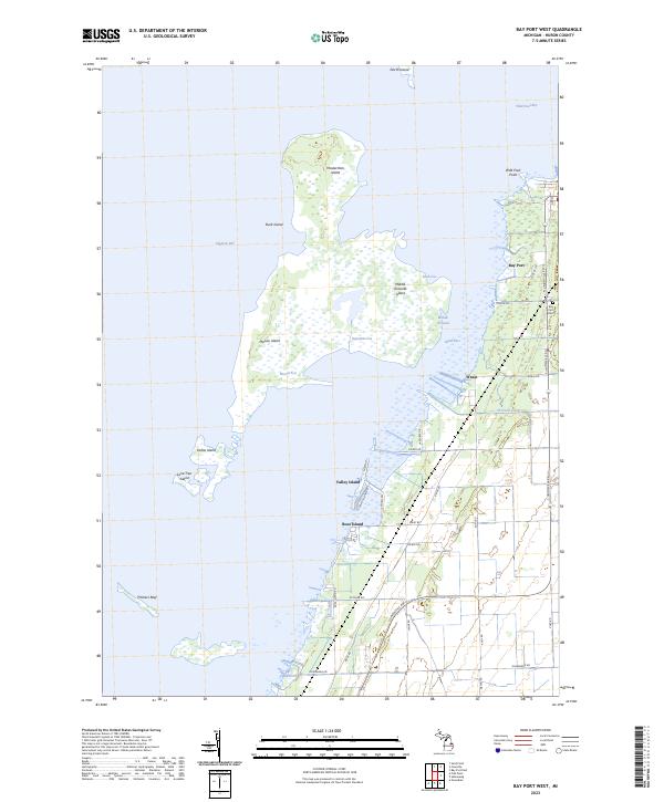 Bay Port West, MI — USGS 7.5-minute topo (2023)