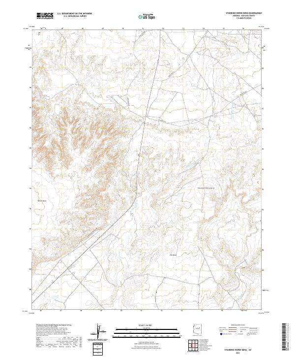 Standing Horse Mesa, AZ — USGS 7.5-minute topo (2021)