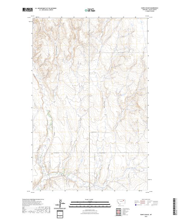 Hawk Coulee, MT — USGS 7.5-minute topo (2024)