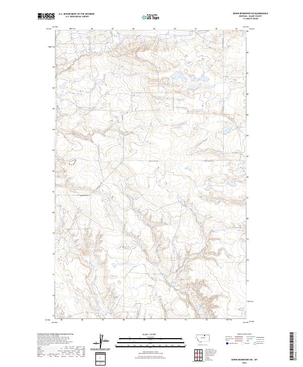 Down Reservoir SW, MT — USGS 7.5-minute topo (2024)