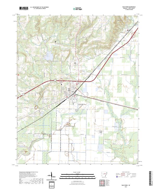 Bald Knob, AR — USGS 7.5-minute topo (2024)