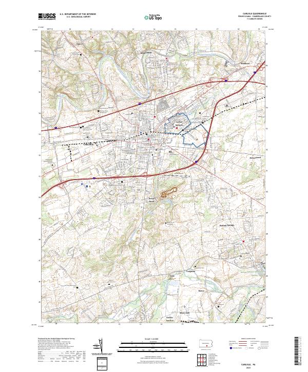 Carlisle, PA — USGS 7.5-minute topo (2023)