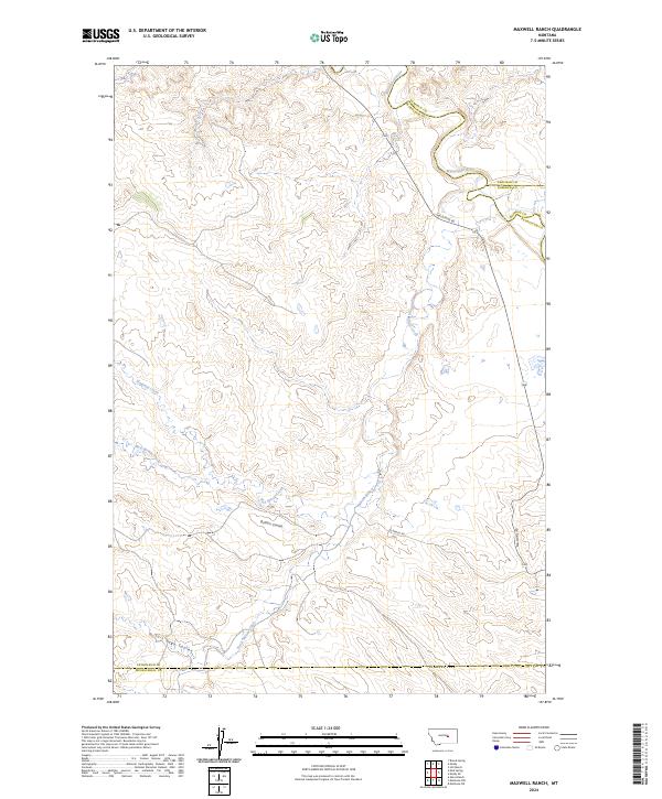 Maxwell Ranch, MT — USGS 7.5-minute topo (2024)