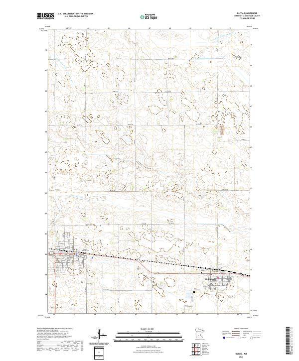 Olivia, MN — USGS 7.5-minute topo (2022)