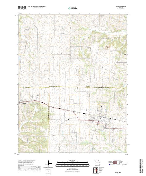 Tipton, MO — USGS 7.5-minute topo (2021)