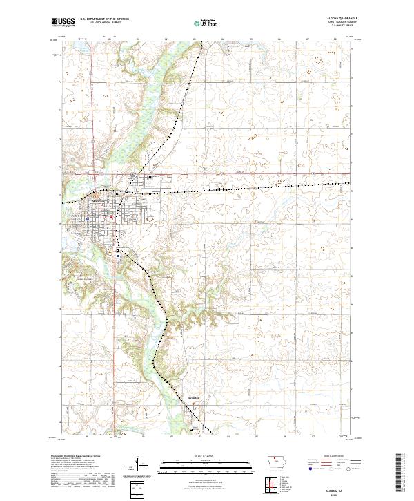 Algona, IA — USGS 7.5-minute topo (2022)