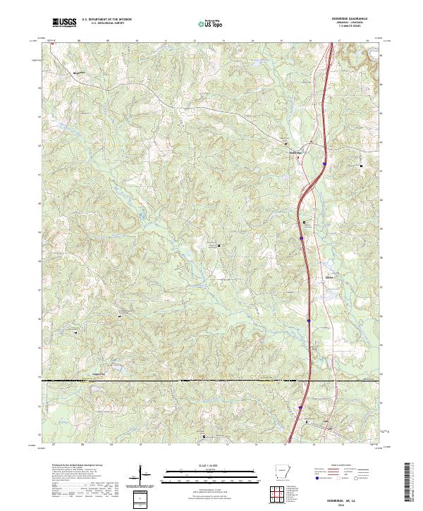 Doddridge, AR-LA — USGS 7.5-minute topo (2024)