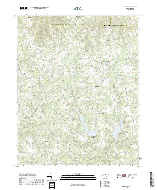 Cedar Grove, NC — USGS 7.5-minute topo (2022)