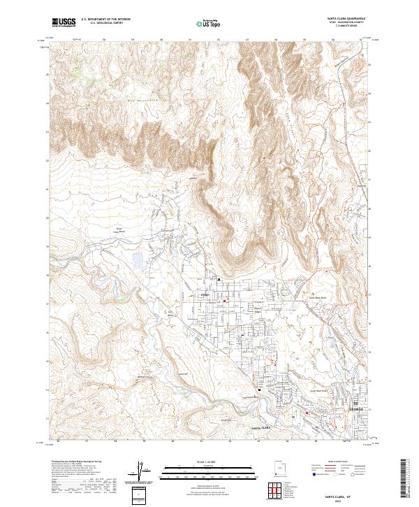 Santa Clara, UT — USGS 7.5-minute topo (2023)