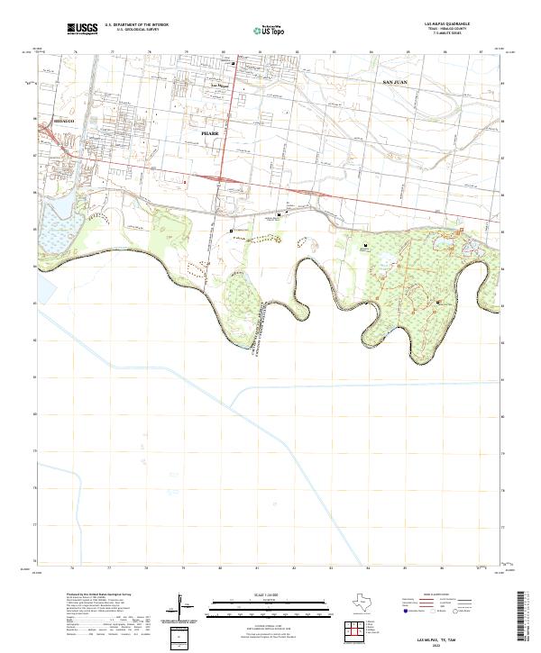 Las Milpas, TX,TAM, US — USGS 7.5-minute topo (2022)