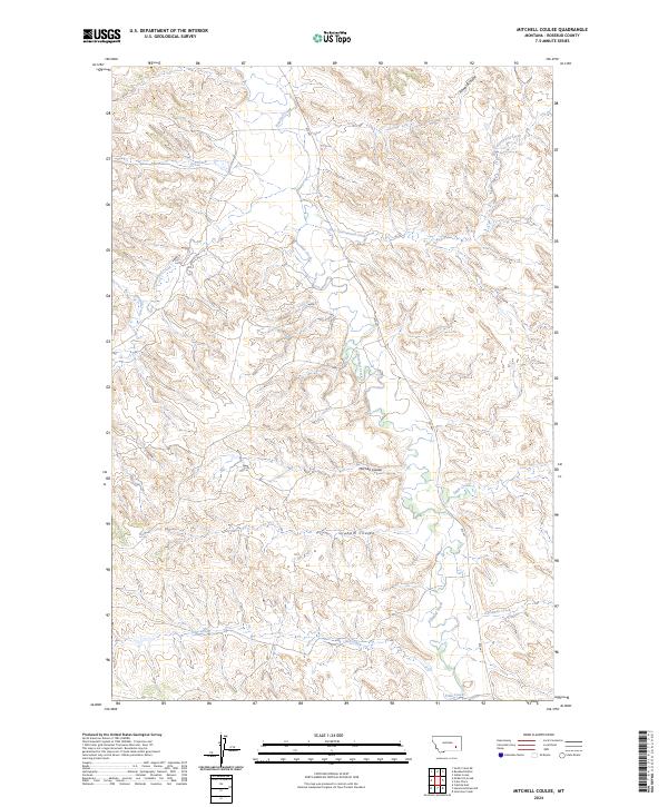 Mitchell Coulee, MT — USGS 7.5-minute topo (2024)