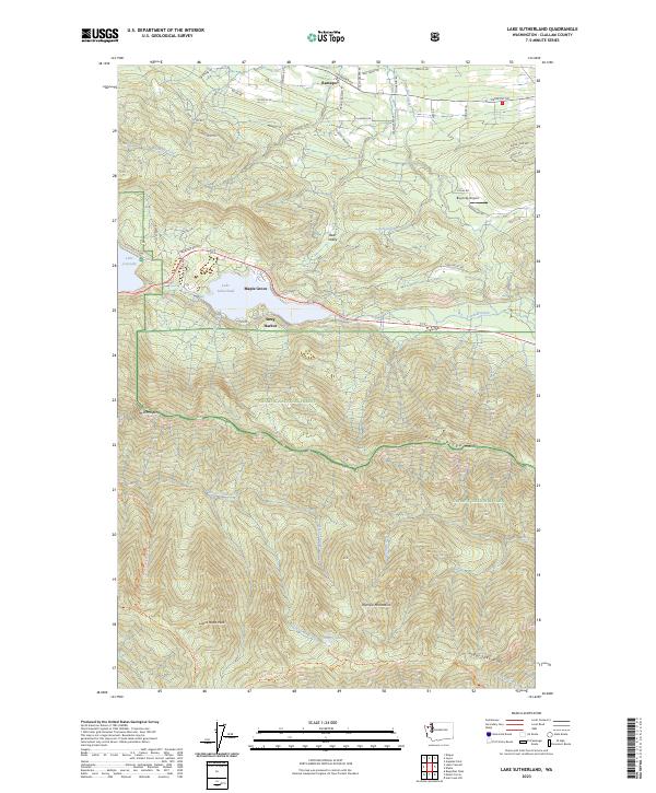 Lake Sutherland, WA — USGS 7.5-minute topo (2023)