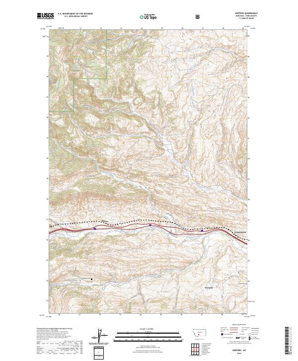 Hoppers, MT — USGS 7.5-minute topo (2024)