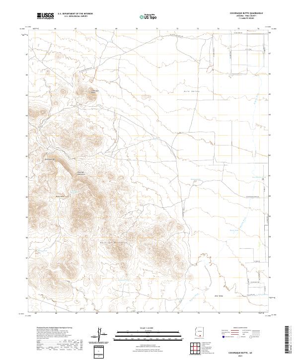 Cocoraque Butte, AZ — USGS 7.5-minute topo (2021)