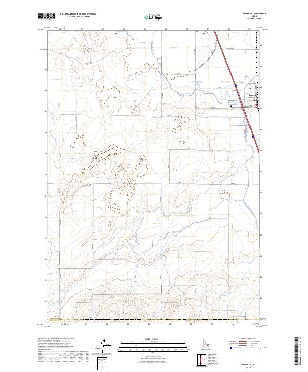 Roberts, ID — USGS 7.5-minute topo (2023)