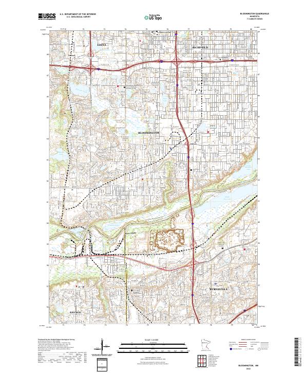 Bloomington, MN — USGS 7.5-minute topo (2022)