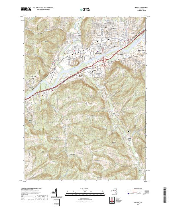 Endicott, NY — USGS 7.5-minute topo (2023)