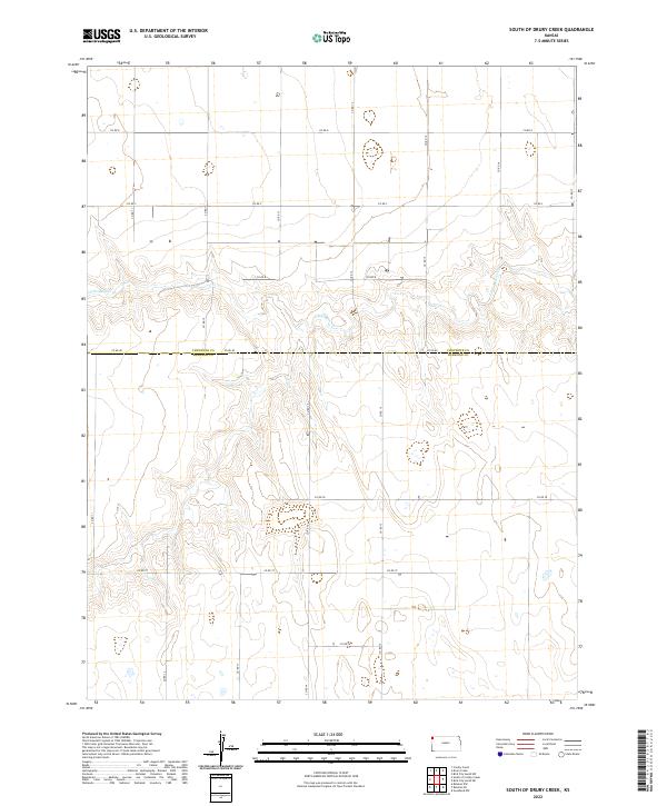 South of Drury Creek, KS — USGS 7.5-minute topo (2022)