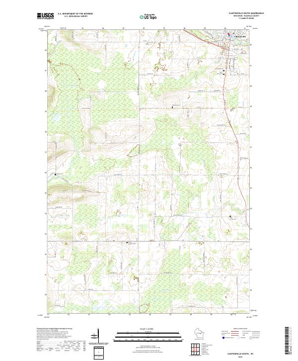 Clintonville South, WI — USGS 7.5-minute topo (2022)
