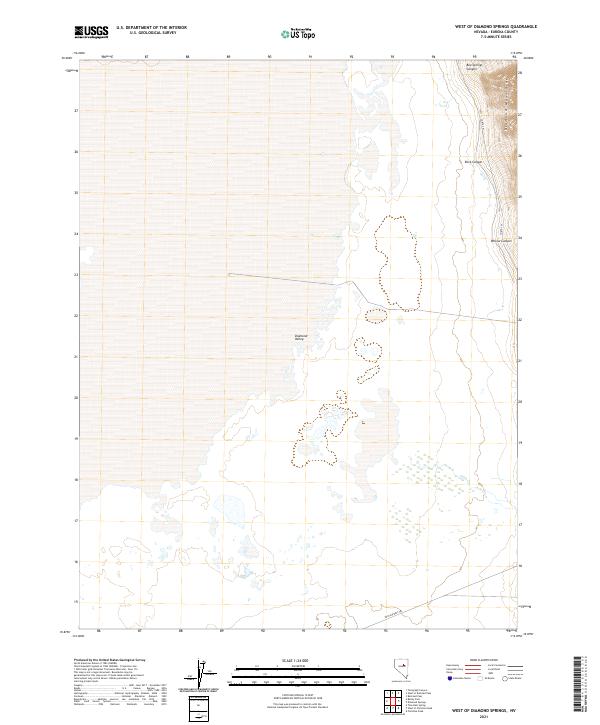 West of Diamond Springs, NV — USGS 7.5-minute topo (2021)
