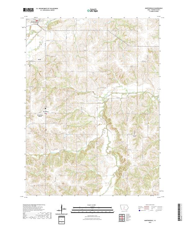 Martensdale, IA — USGS 7.5-minute topo (2022)