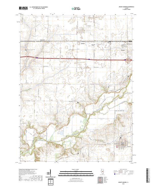 Mount Auburn, IL — USGS 7.5-minute topo (2024)