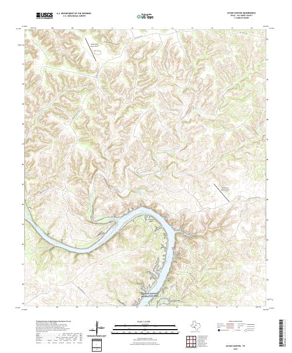 Satan Canyon, TX — USGS 7.5-minute topo (2022)