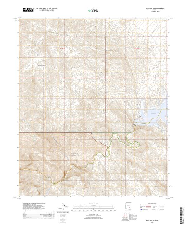 Coolidge Dam, AZ — USGS 7.5-minute topo (2026)