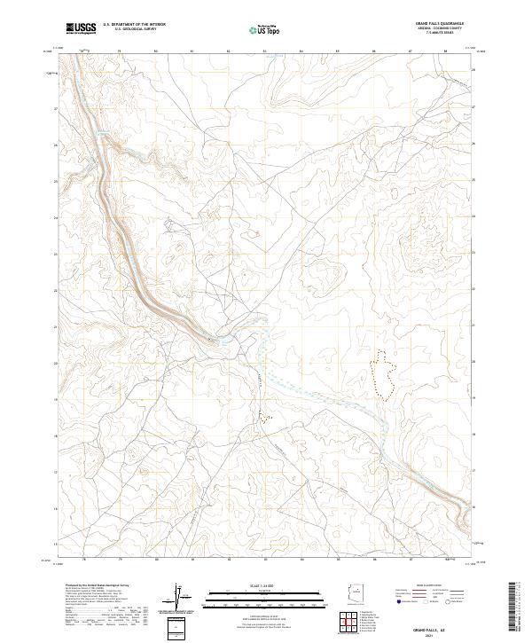 Grand Falls, AZ — USGS 7.5-minute topo (2021)