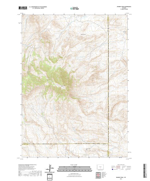 Whiskey Peak, WY — USGS 7.5-minute topo (2021)