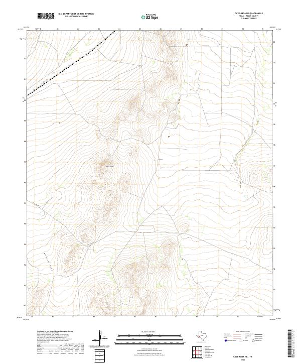 Cave Mesa NE, TX — USGS 7.5-minute topo (2022)