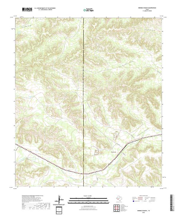Ninemile Ranch, TX — USGS 7.5-minute topo (2022)