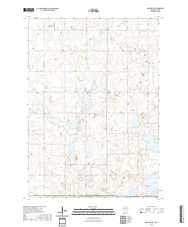 Lakefield SW, MN-IA — USGS 7.5-minute topo (2022)