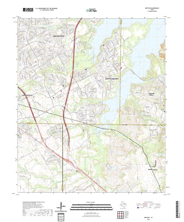 Britton, TX — USGS 7.5-minute topo (2022)