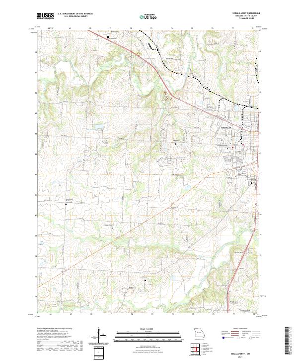 Sedalia West, MO — USGS 7.5-minute topo (2021)