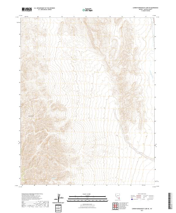 Lower Pahranagat Lake SE, NV — USGS 7.5-minute topo (2021)