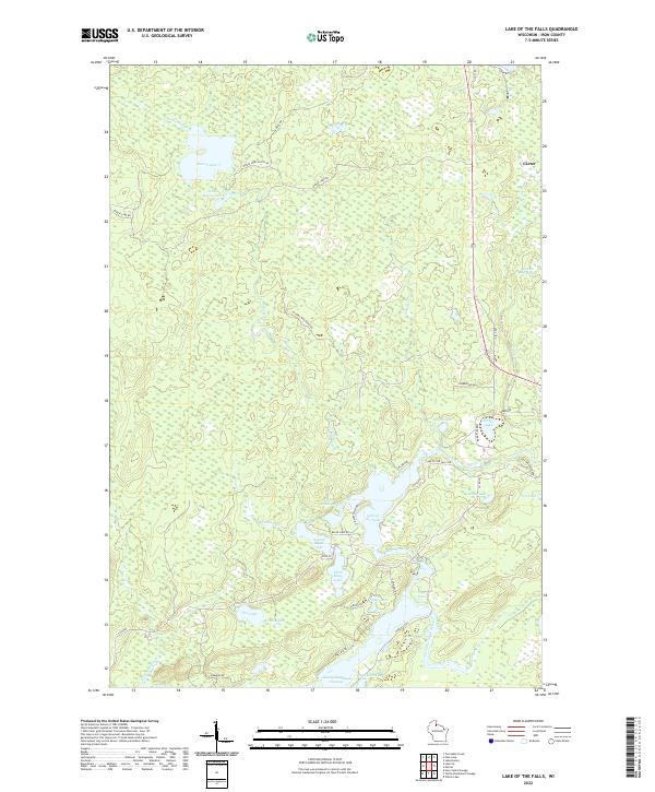 Lake of the Falls, WI — USGS 7.5-minute topo (2022)