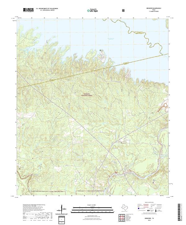 Ebenezer, TX — USGS 7.5-minute topo (2022)