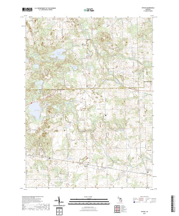 Tipton, MI — USGS 7.5-minute topo (2023)