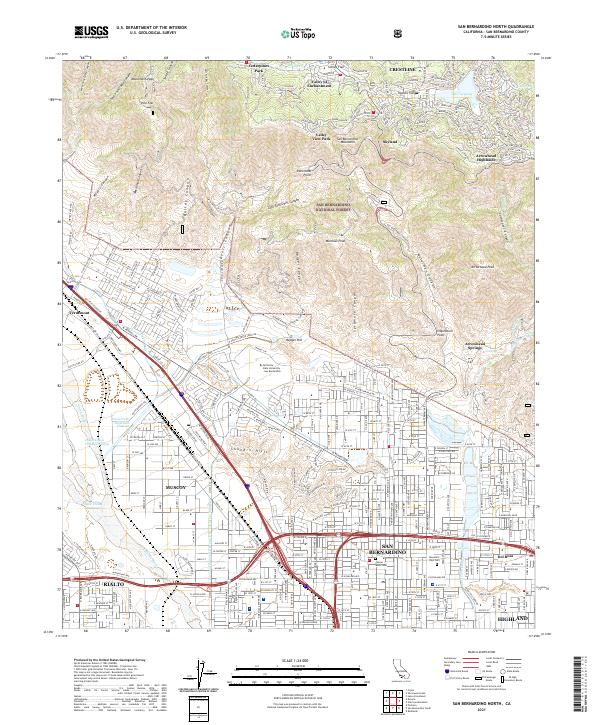 San Bernardino North, CA — USGS 7.5-minute topo (2021)